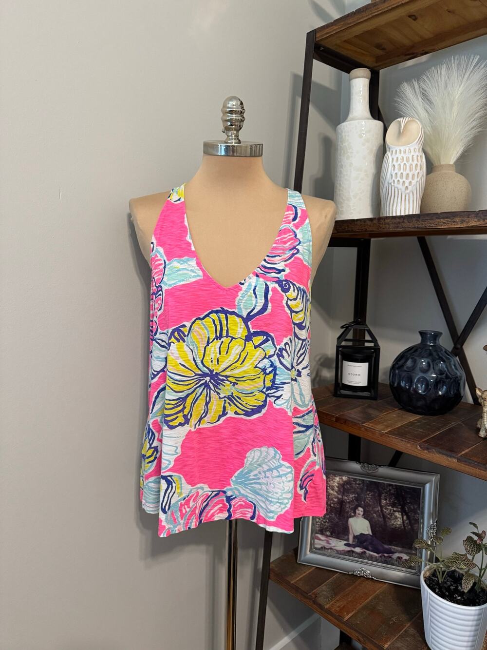 Lilly Pulitzer Minka Tank Top Multicolored Floral Women’s SIZE XL